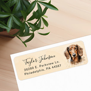 Dachshund-hond retouradreslabel etiket