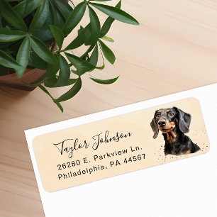 Dachshund-hond retouradreslabel etiket