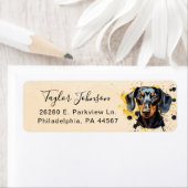 Dachshund-hond retouradreslabel etiket (Insitu)