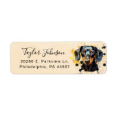 Dachshund-hond retouradreslabel etiket (Voorkant)