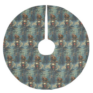 Dachshund Hond Rijden Motorfiets Kerstmis Kerstboom Rok