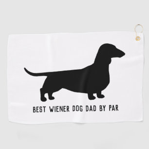 Dachshund hond silhouet aangepaste tekst golfhanddoek