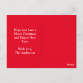 Dachshund Hond Silhouet Rood Vrolijk Kerstfeest Briefkaart (Achterkant)