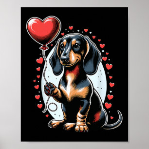 Dachshund hond Valentijnsdag eigenaar van de hond Poster