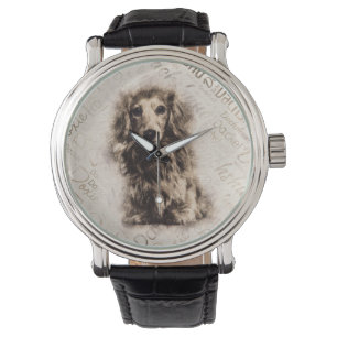 Dachshund-hond van Longhaire Horloge