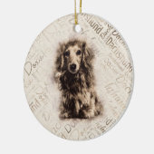 Dachshund-hond van Longhaire Keramisch Ornament (Links)