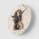 Dachshund-hond van Longhaire Ronde Klok (Hoek)