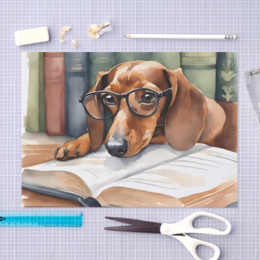 Dachshund Hond  Waterverf Tissuepapier (Craft)