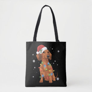 Dachshund Honden Boom Kerstmis Xmas Huisdier Hond  Draagtas
