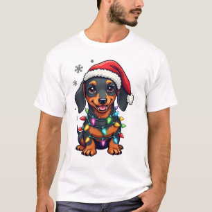 Dachshund Honden Boom Kerstmuts Kerstcadeaus F T-shirt