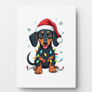 Dachshund Honden Boom Kersttrui Kerstcadeaus F Fotoplaat