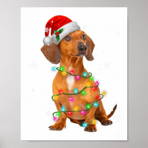 Dachshund Honden Boom Kersttrui Kerstcadeaus F Poster