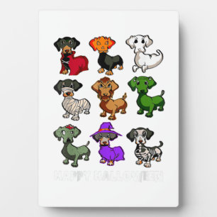 Dachshund Honden Halloween Gelukkig Halloween Fotoplaat