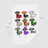 Dachshund Honden Halloween Happy Halloween Golfhanddoek (Insitu)