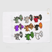 Dachshund Honden Halloween Happy Halloween Golfhanddoek (Horizontaal)