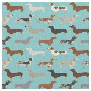 Dachshund-honden lichtblauw stof