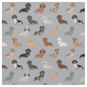 Dachshund-honden lichtgrijs stof