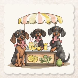 Dachshund Honden Limonadestand Kartonnen Onderzetters