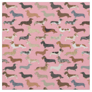 Dachshund-honden roze stof