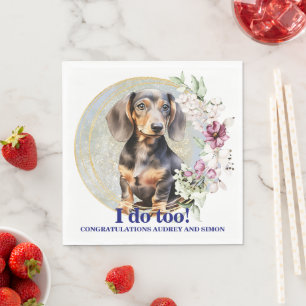Dachshund-hondenbruiloftservetten met foto servet