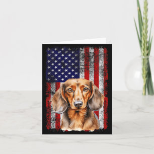 Dachshund hondenliefhebber Amerikaanse vlag 4 juli Kaart