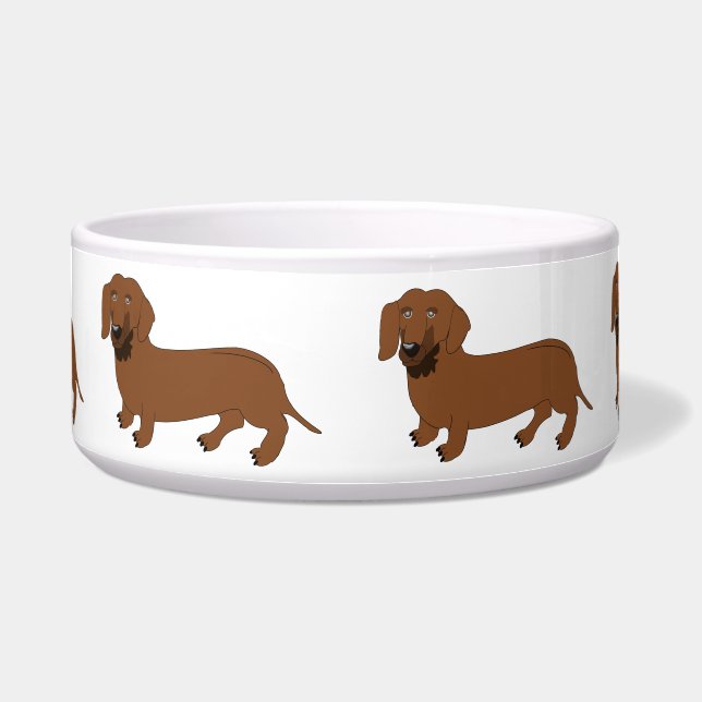 Dachshund Hondenontwerp Voerbakje (Voorkant)