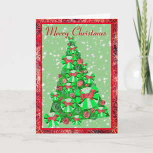 Dachshund hondenras boog silhouet Kerstboom Kaart