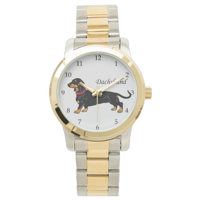 Dachshund-Hondenras Horloge (Voorkant)