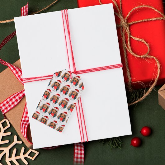 Dachshund Hondenras Kerstmis Cadeaulabel