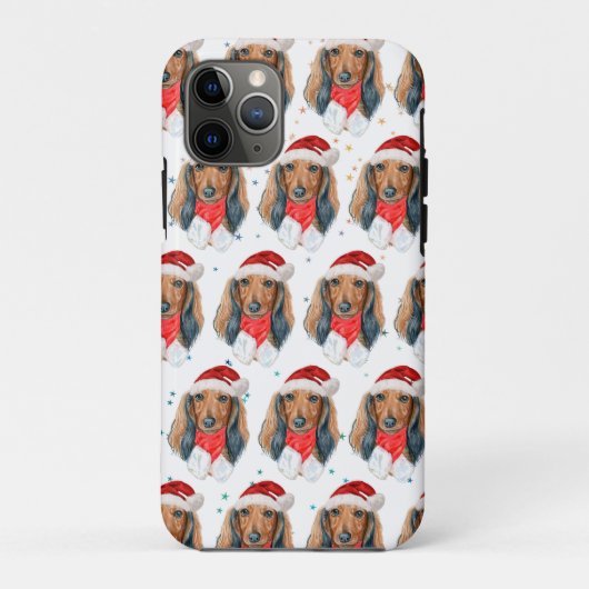 Dachshund hondenras Kerstmis Case-Mate iPhone Case (Achterkant)