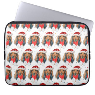 Dachshund hondenras Kerstmis Laptop Sleeve