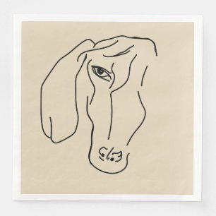 Dachshund hoofd, kunsttekening papier servet