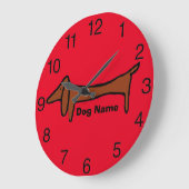 Dachshund, horloge rouge, modifier le nom (Angle)