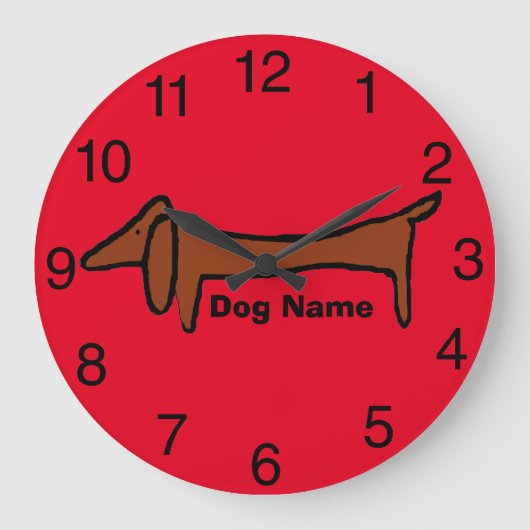 Dachshund, horloge rouge, modifier le nom (Recto)