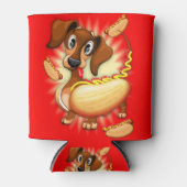 Dachshund Hot Dog Blikjeskoeler (Voorkant)