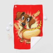 Dachshund Hot Dog Golfhanddoek (Insitu)