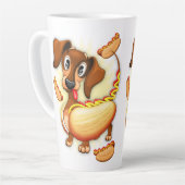 Dachshund Hot Dog Latte Mok (Linkerhoek)