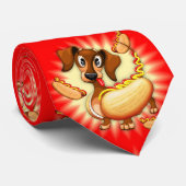 Dachshund Hot Dog Stropdas (Opgerold)