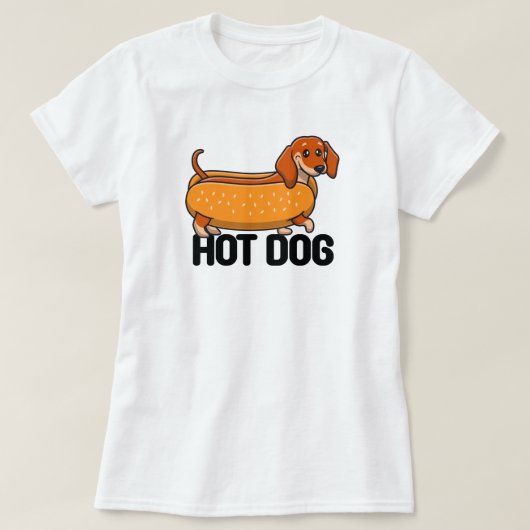Dachshund Hot Dog T-Shirt (Design voorkant)