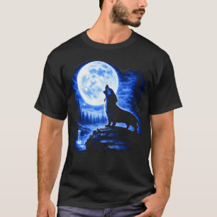Dachshund Huilende Maan Grappige Weiner Hond Worst T-shirt