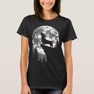 Dachshund Huilt Volle Maan Geheime Bos T-shirt