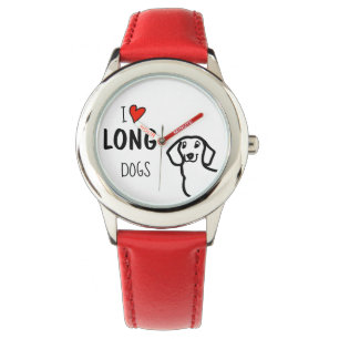 Dachshund Ik hou van lange honden Grappige Citaat Horloge