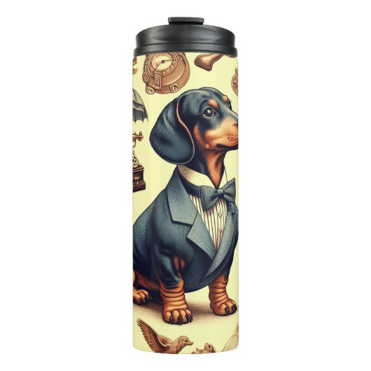  Dachshund Illustratie Thermosbeker (Voorkant)