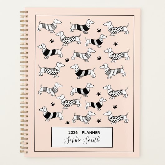 Dachshund illustré Amoureux de les chiens 2025 Pla (Devant)