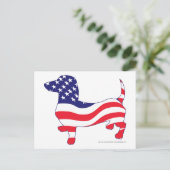 Dachshund in de Amerikaanse vlag Briefkaart (Staand voorkant)