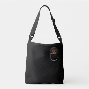 Dachshund in de borst crossbody tas