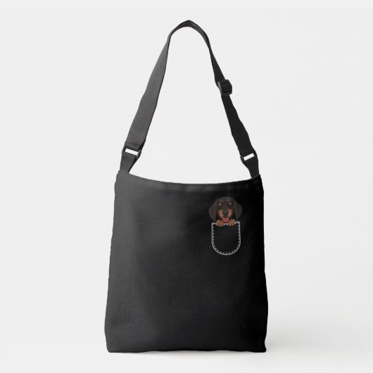 Dachshund in de borst crossbody tas (Voorkant)
