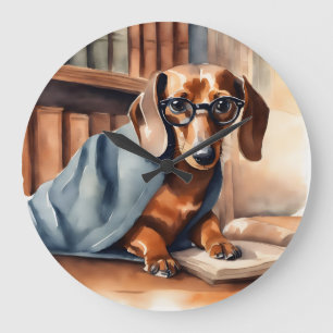 Dachshund in de Oude Bibliotheek Grote Klok