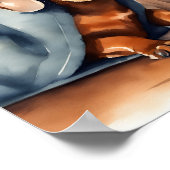  Dachshund in de Oude Bibliotheek Poster (Hoek)