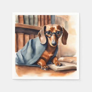 Dachshund in de Oude Bibliotheek Servet